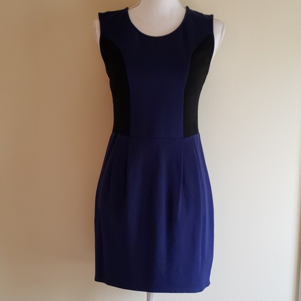 Bebe cobalt blue and black dress